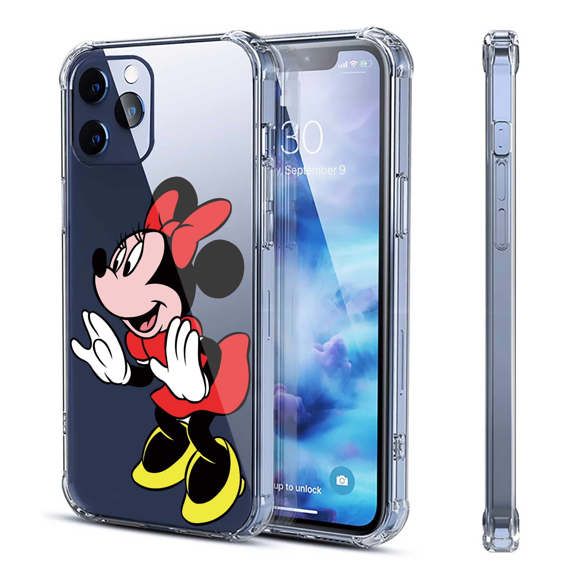 （画像用） ミッキーマウス Mickey Mouse 【iPhone 12シリーズ対応】透明スマホケース（クリアソフトケース）